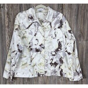 Erin London Tapestry Jacket Blazer‎ Women 1X Floral Paisley Mature Cottagecore